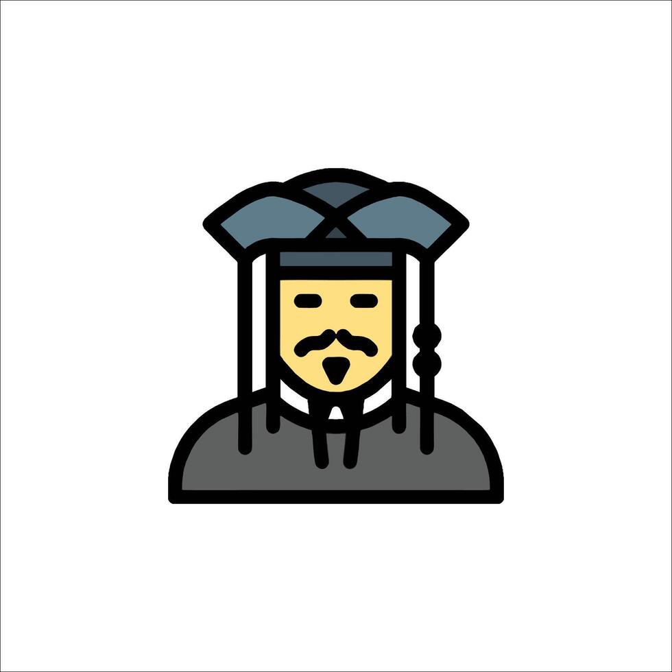 A man in a graduation cap and gown icon vector