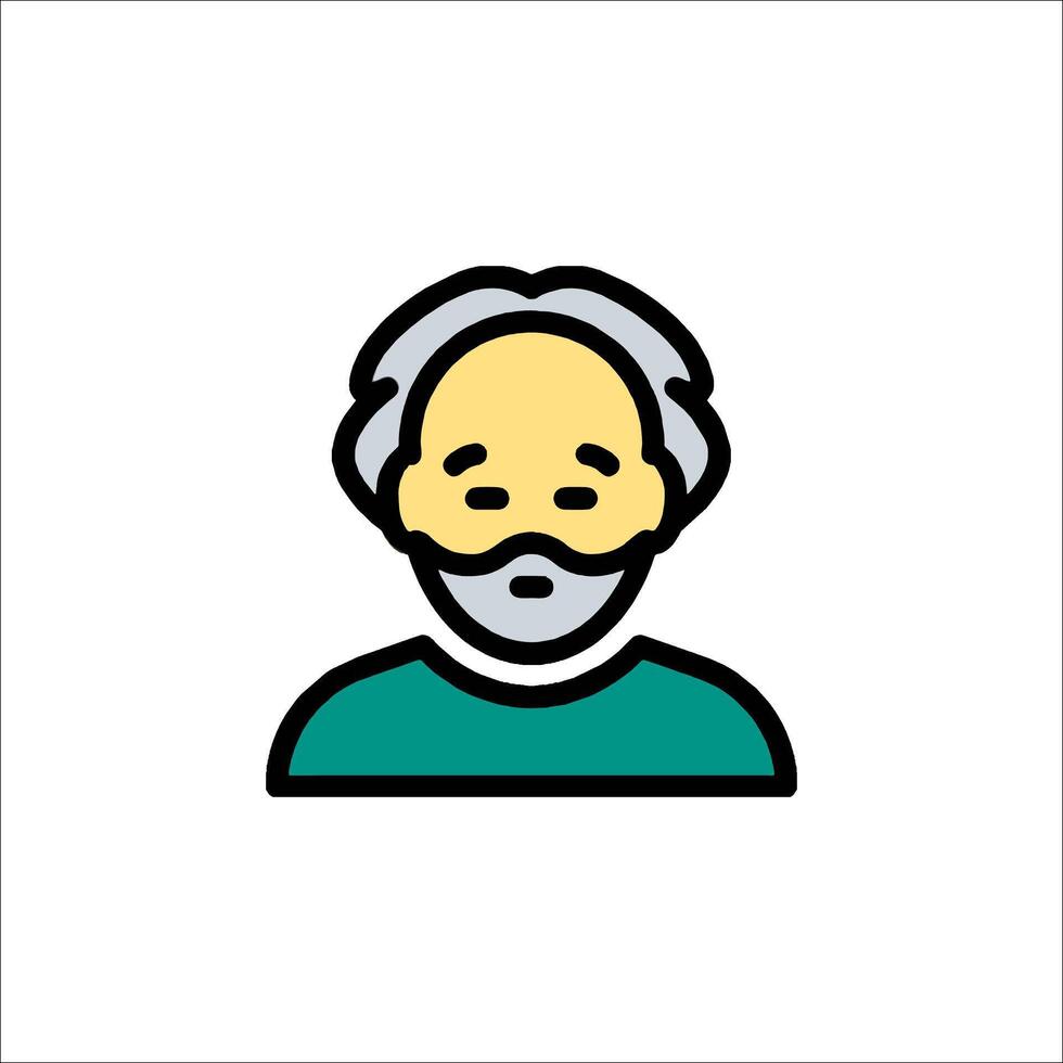 An old man with a beard and a mustache vector