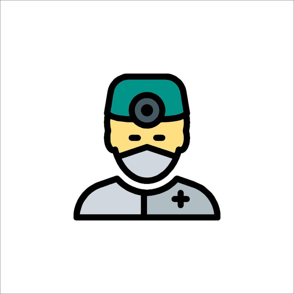 A doctor icon with a mask on his face vector