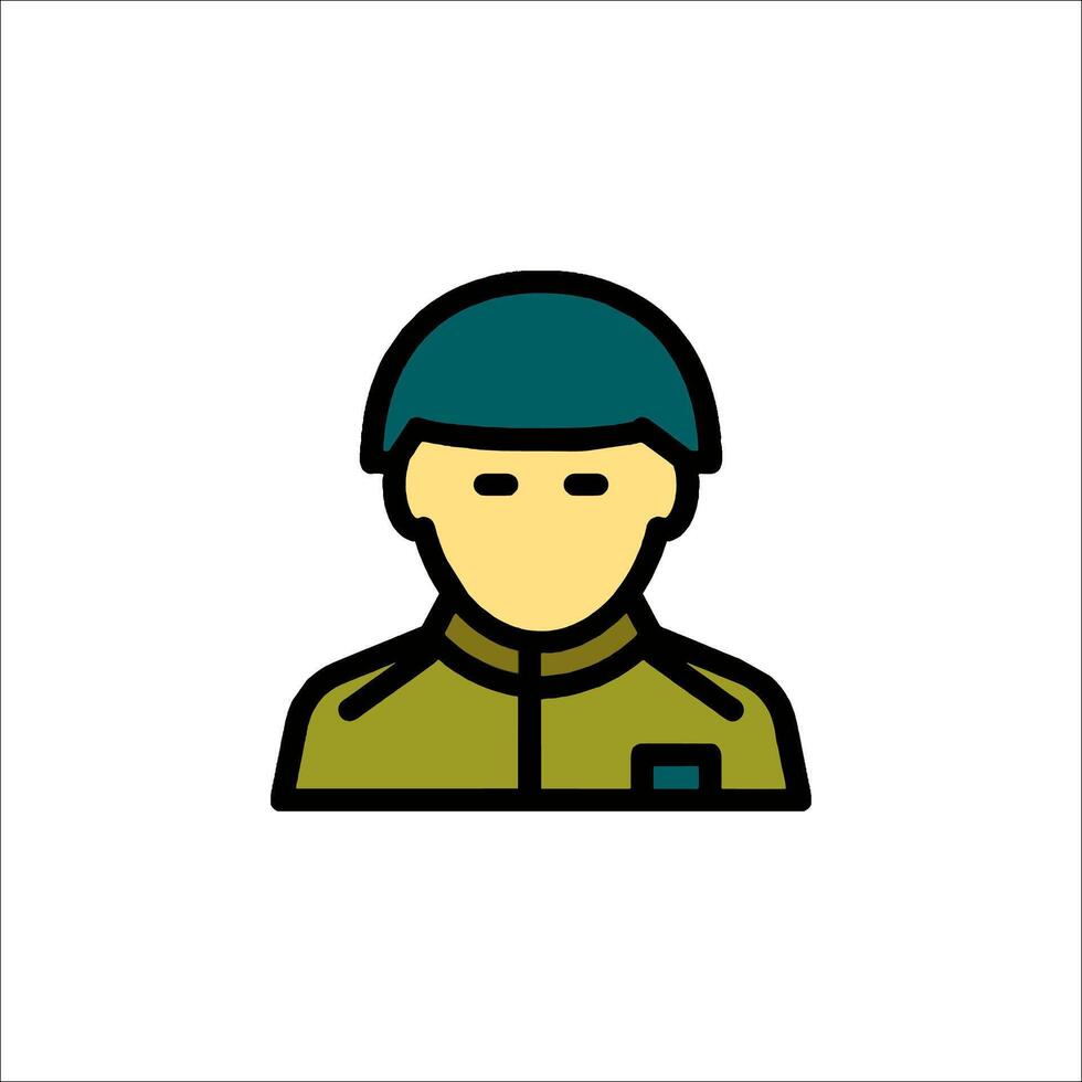 A soldier icon in a flat style vector