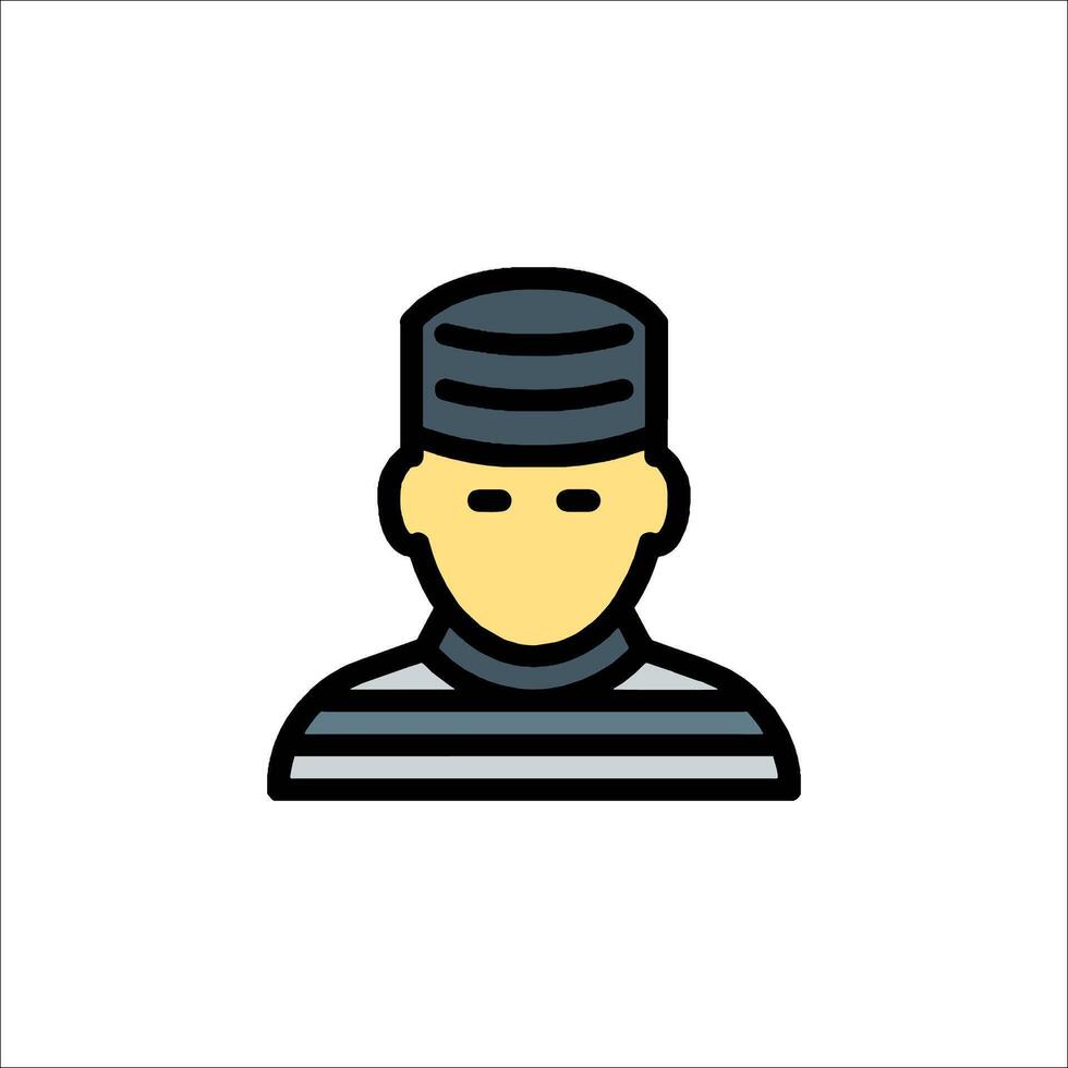 A man in a prison uniform icon vector