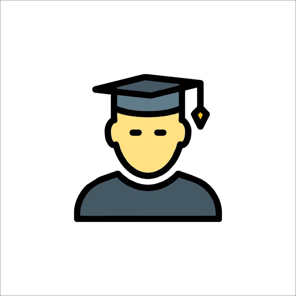 A graduation cap icon on a white background vector