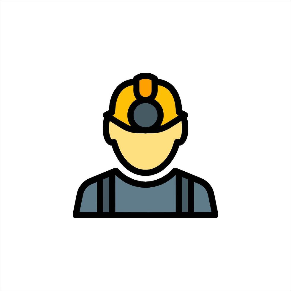 A man in a hard hat icon vector