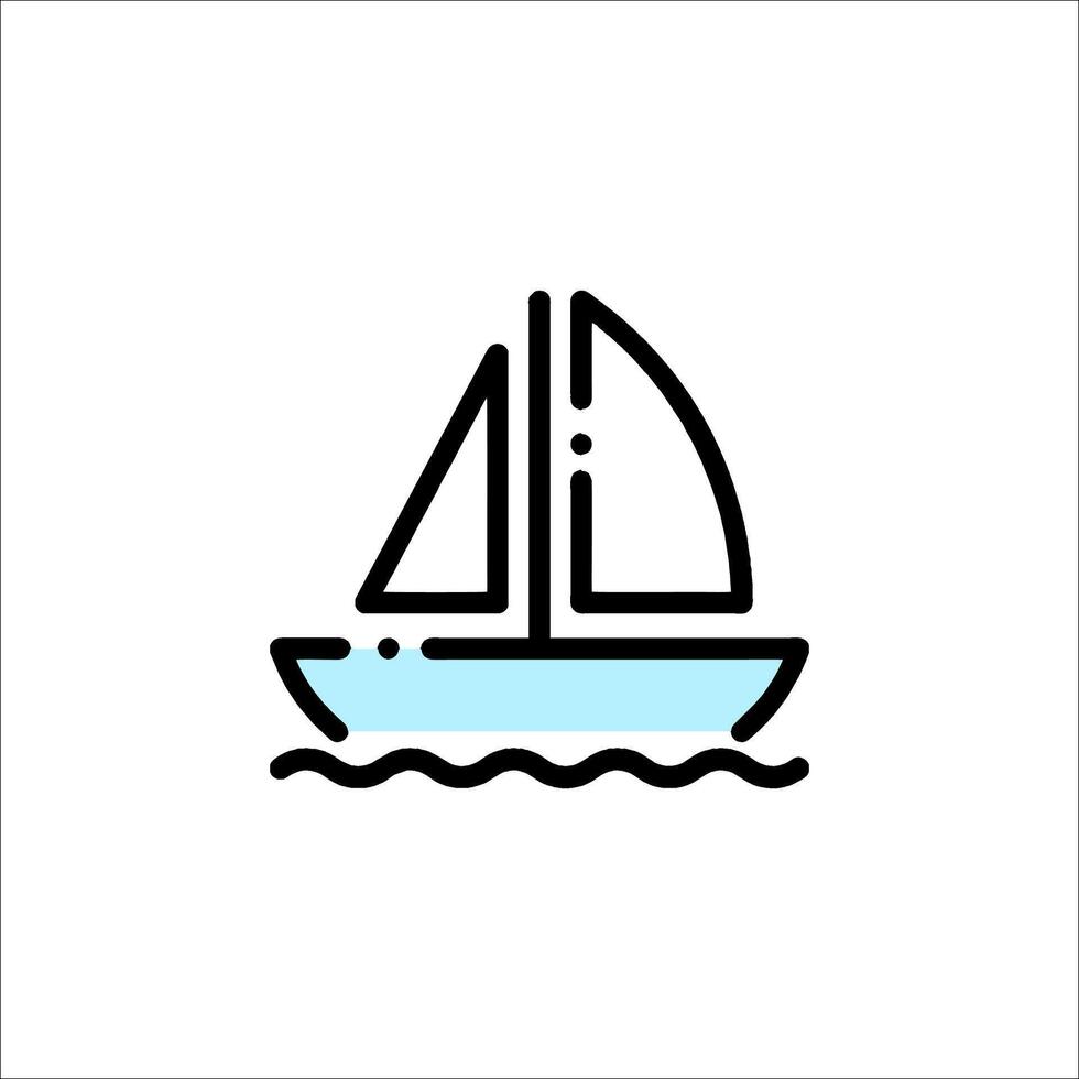 A sailboat icon on a white background vector