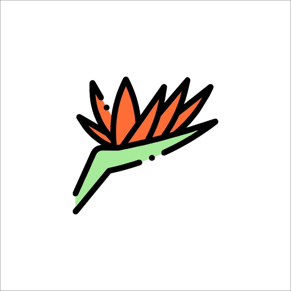 Bird of paradise flower icon illustration vector