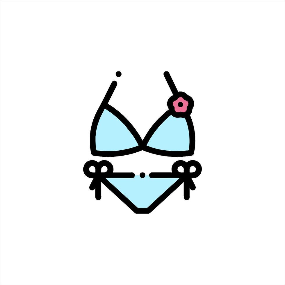 A bikini with a flower on it vector