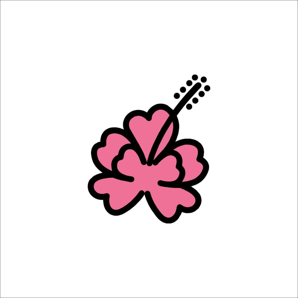 A pink flower with a guitar in the middle vector