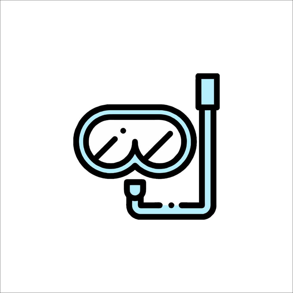 A diving mask and snorkel icon vector