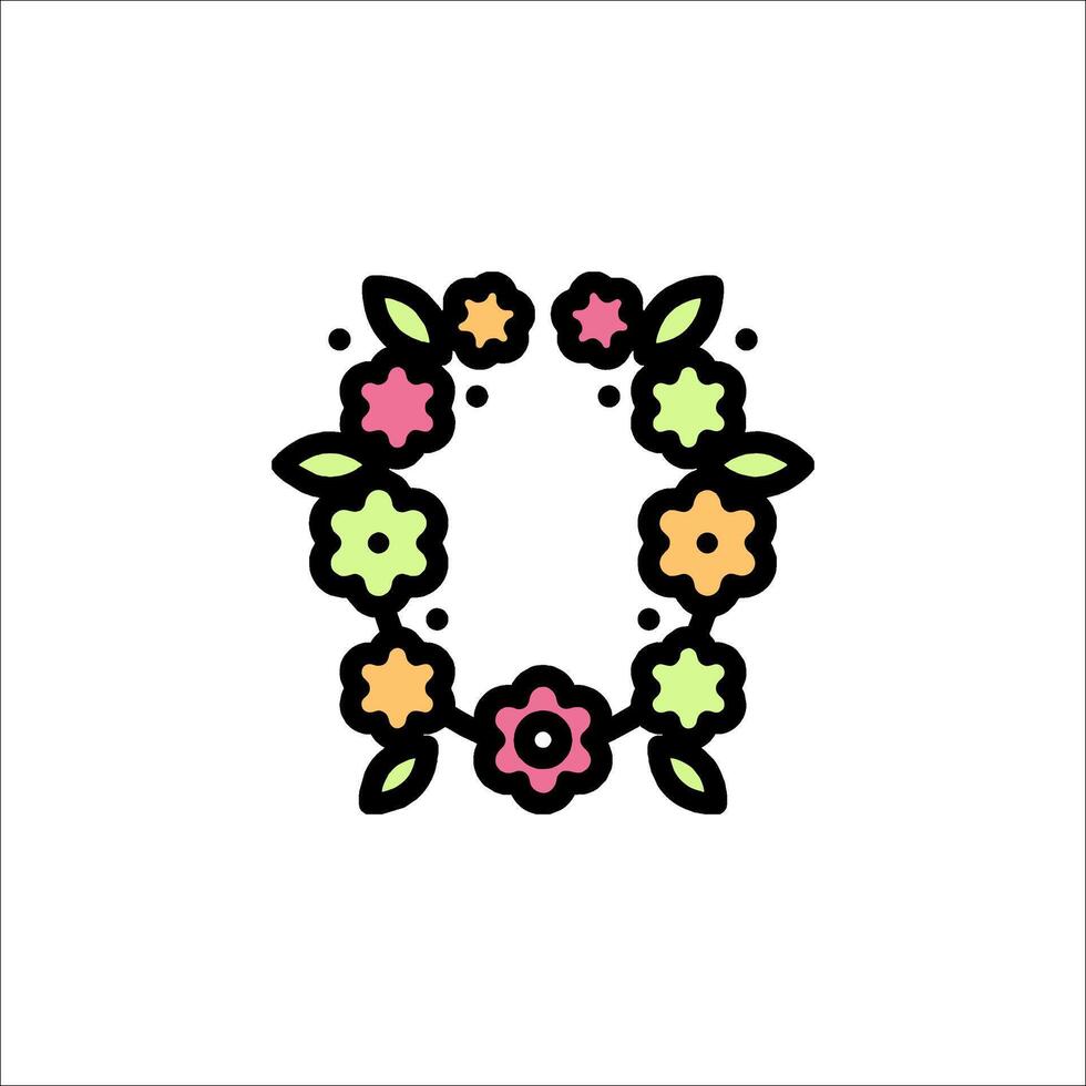 A floral wreath made of flowers and leaves vector
