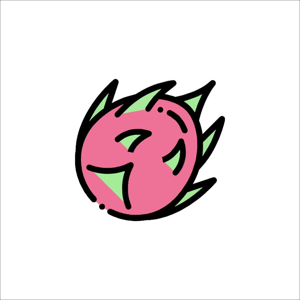 A pink dragon fruit icon on a white background vector