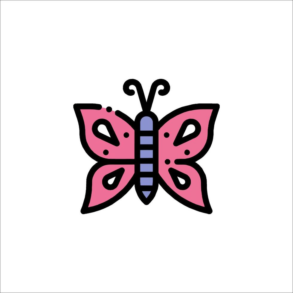 A pink butterfly icon on a white background vector