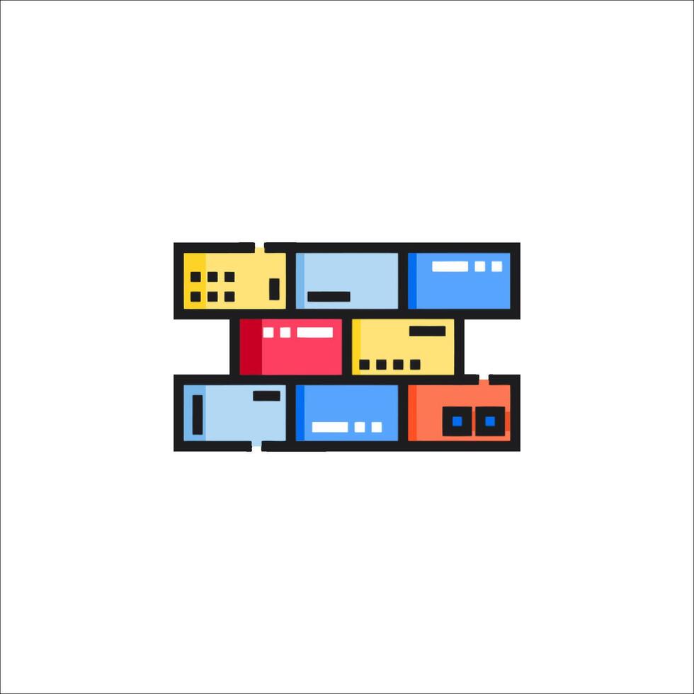 A colorful icon of a computer tower vector