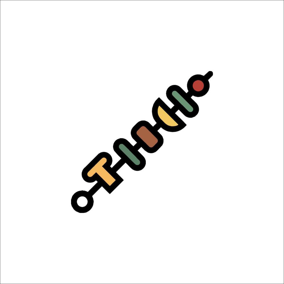 A barbeque skewer icon on a white background vector