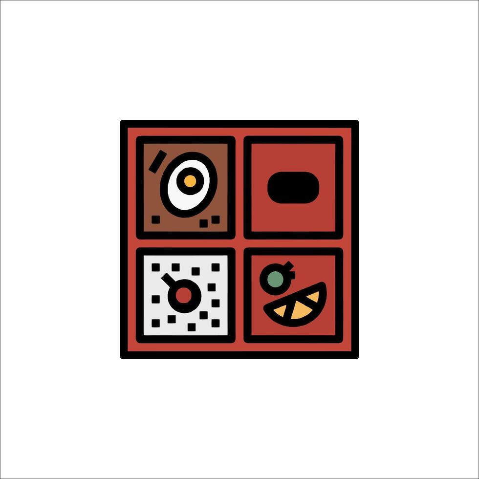 A square with a red and white background vector