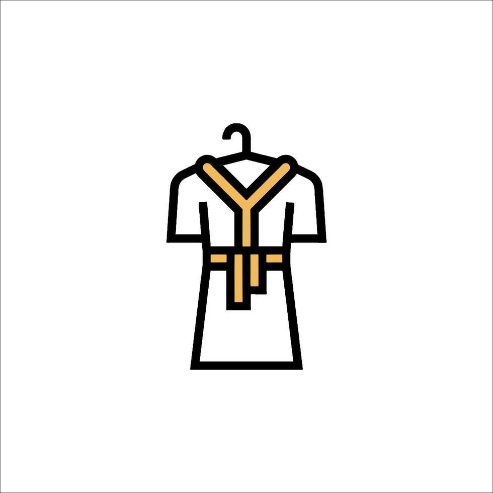 A dress with a yellow ribbon on it vector
