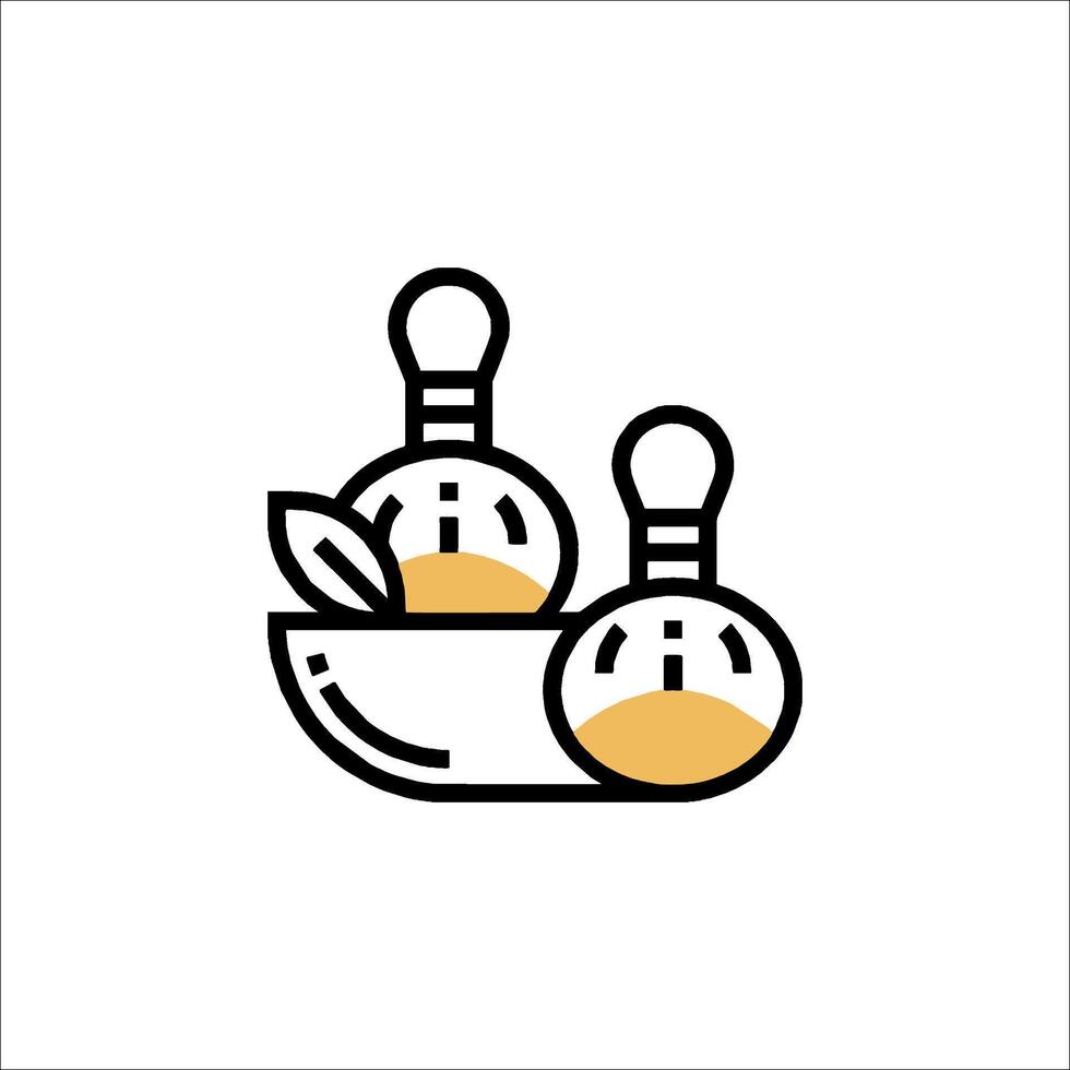A line icon of two bottles with a spoon vector