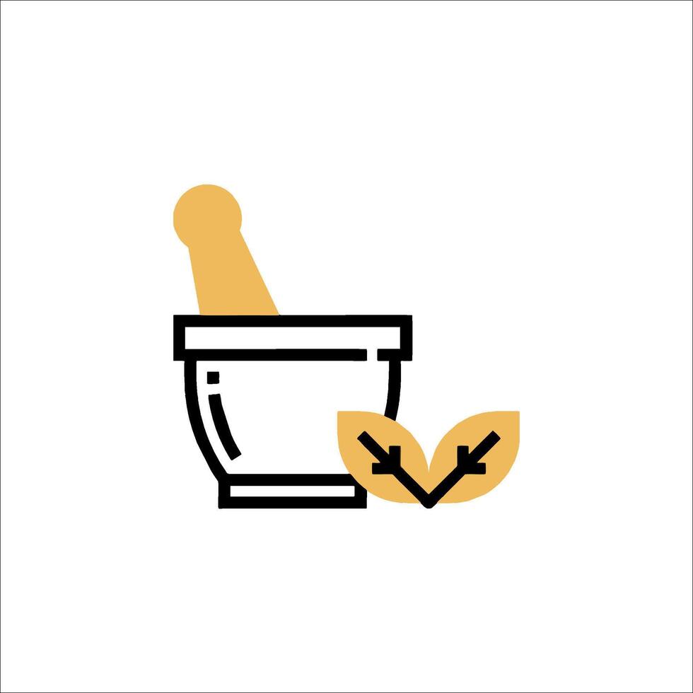 A mortar and pestle icon on a white background vector