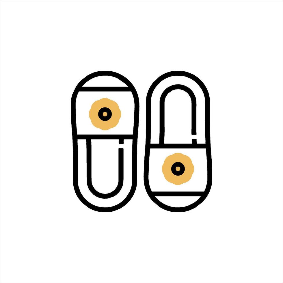 Two shoes with a yellow dot on the top vector