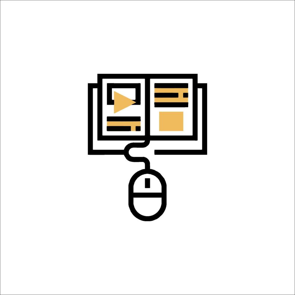 A mouse and a book on a white background vector