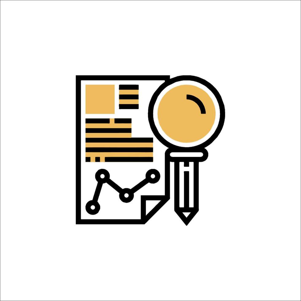 A magnifying glass and a pen on a document vector