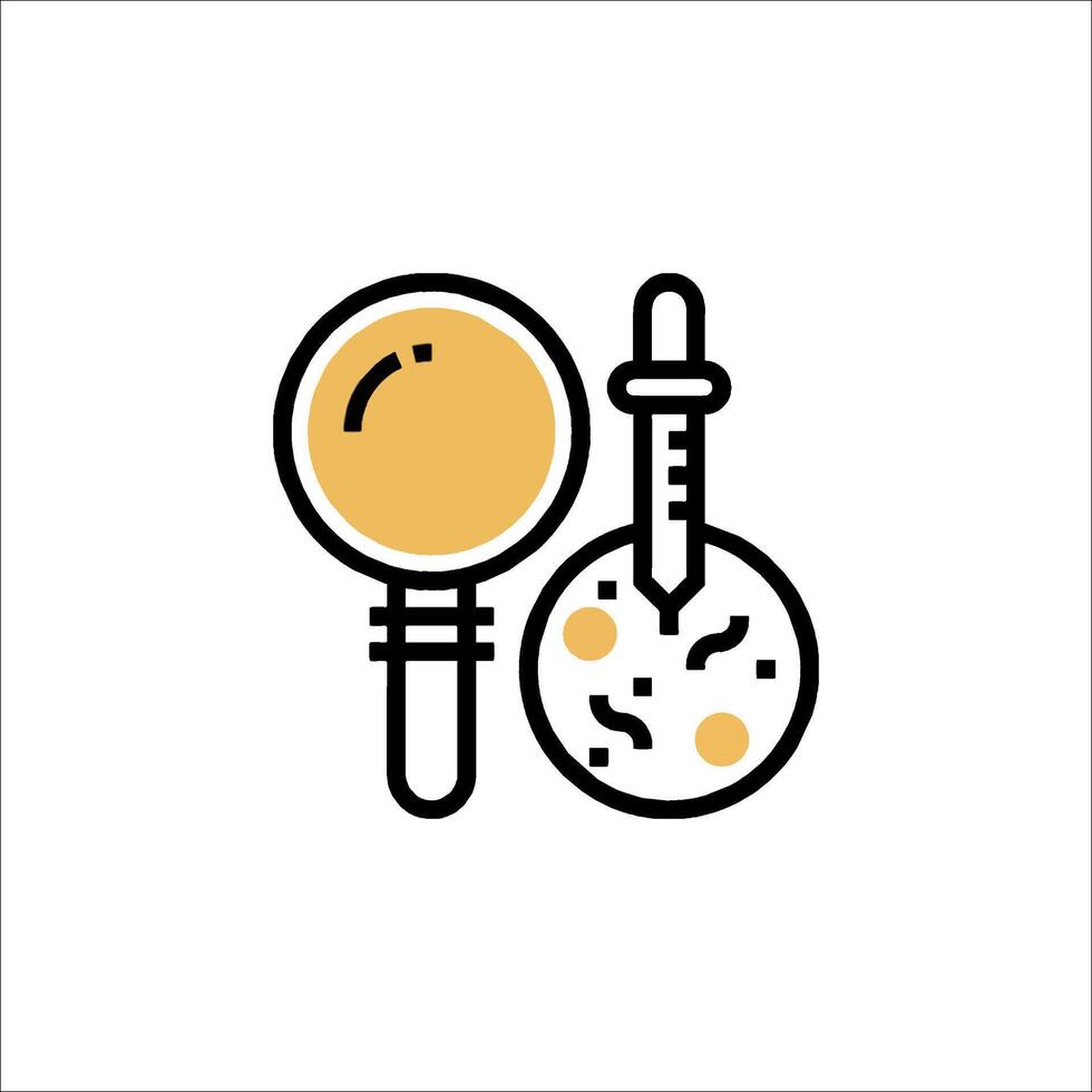 A magnifying glass and a microscope icon vector