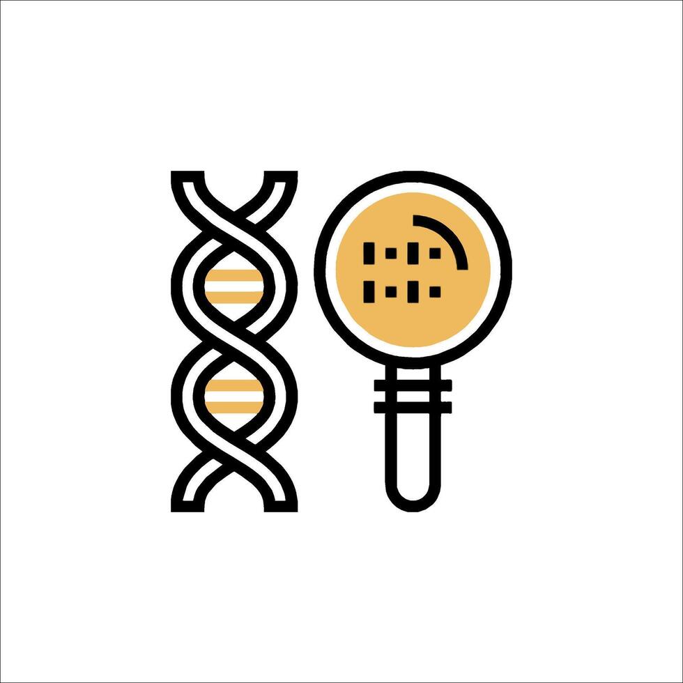 Magnifying dna icon vector