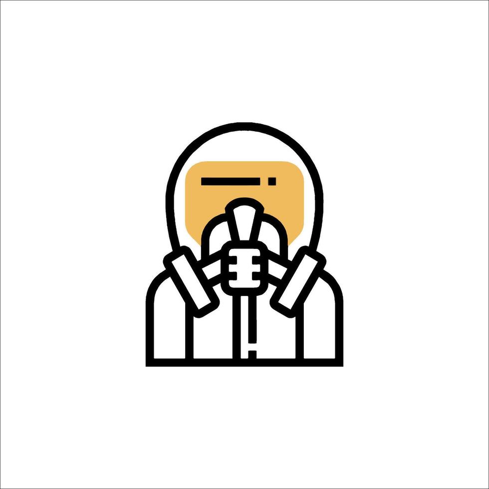 A man in a gas mask icon vector