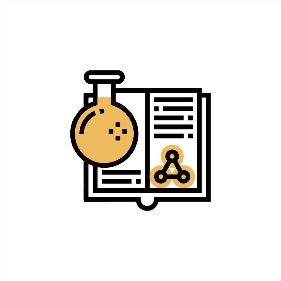 A book with a flask and a book icon vector