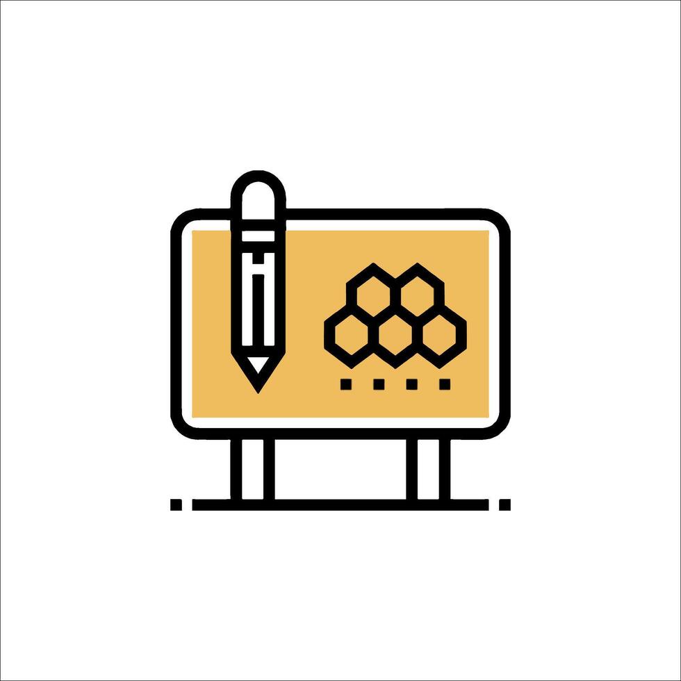 A bee hive and a pencil icon vector