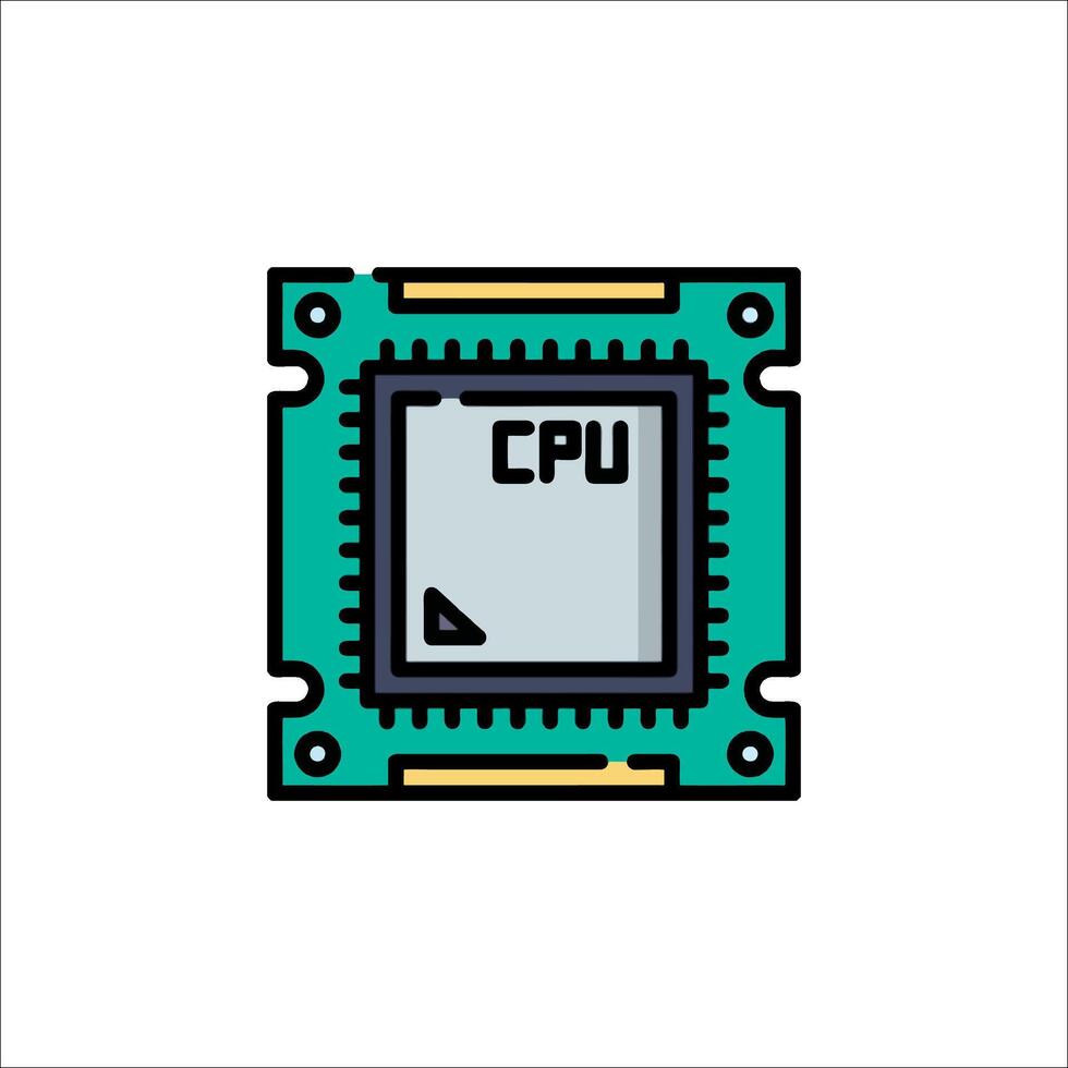 Cpu processor icon illustration vector