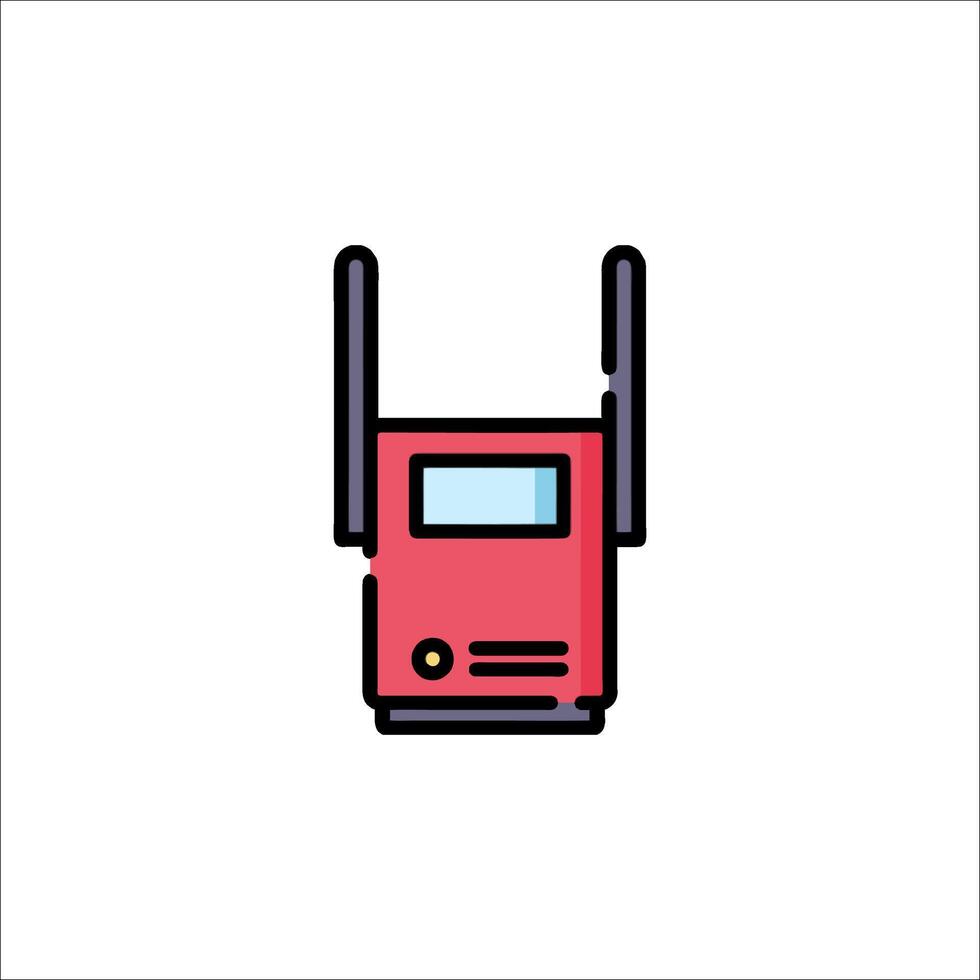 A red router icon on a white background vector