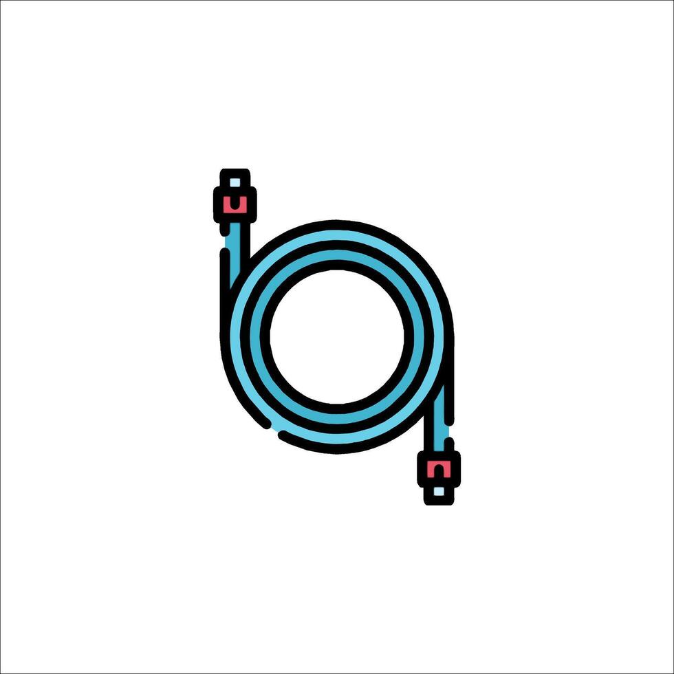 A blue and red cord with a red plug vector
