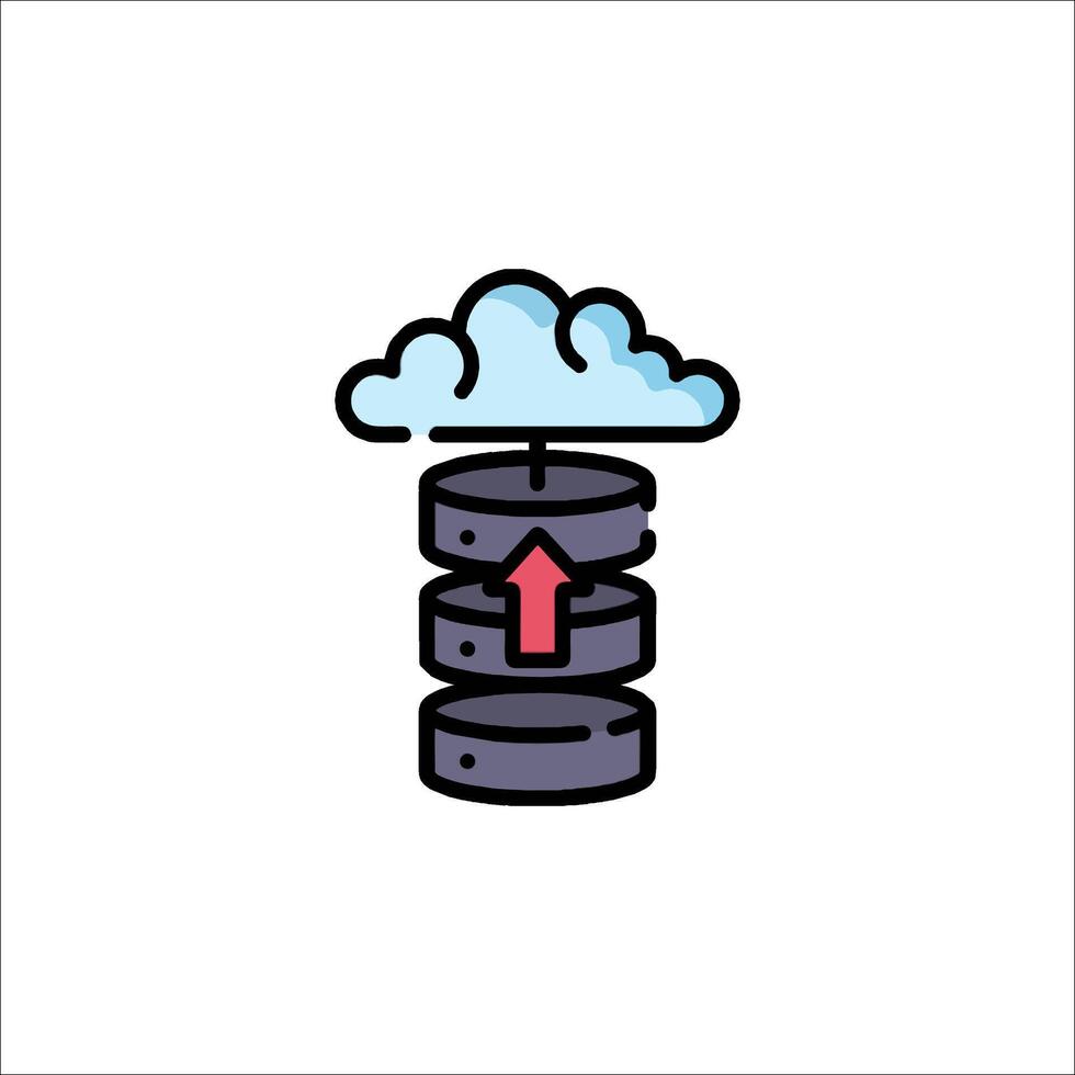 A cloud with an arrow pointing up on top of it vector