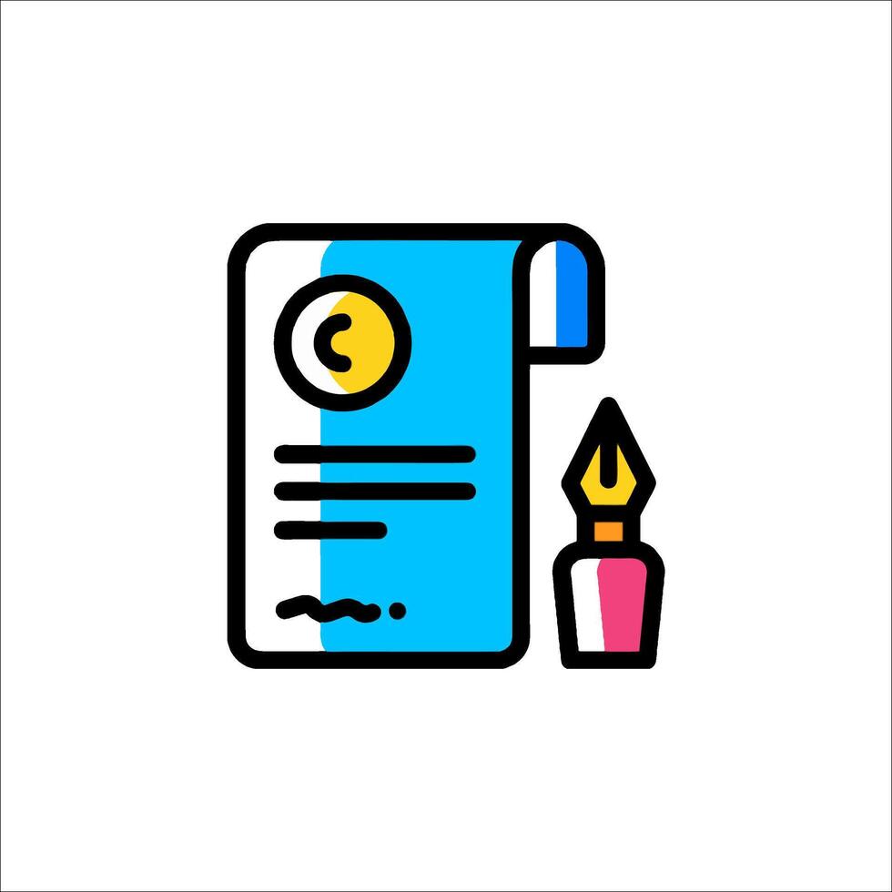 A document and a pen icon vector
