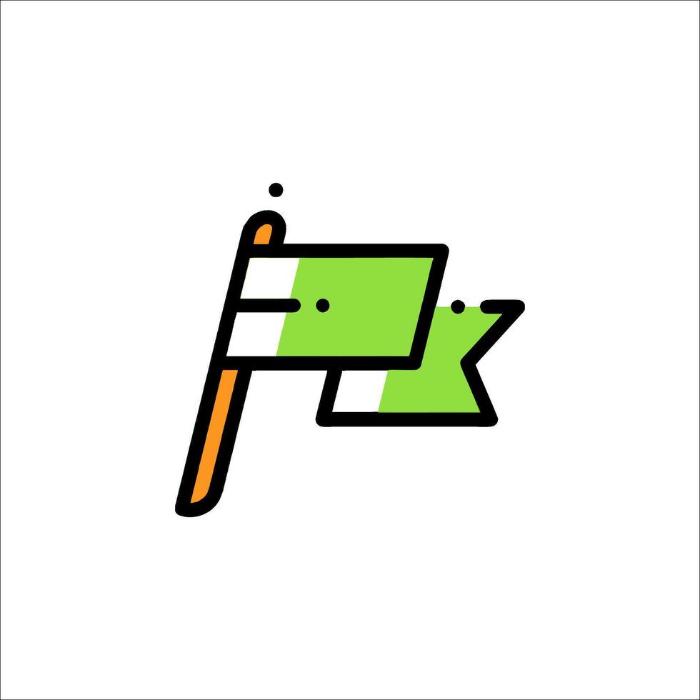 A green flag with a white background vector