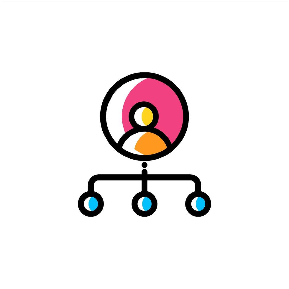 A colorful icon of a person in a circle vector