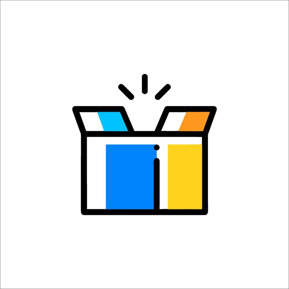 A colorful box with a light coming out of it vector