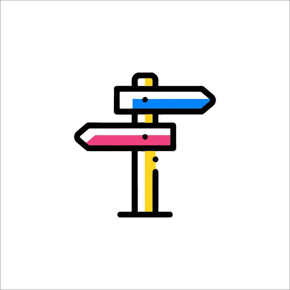 Colorful directional signpost icon vector
