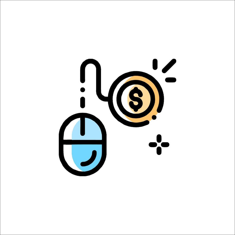 A mouse with a dollar sign on it vector