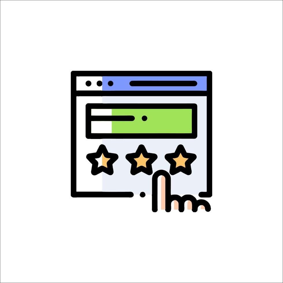 A hand pressing a star rating icon vector