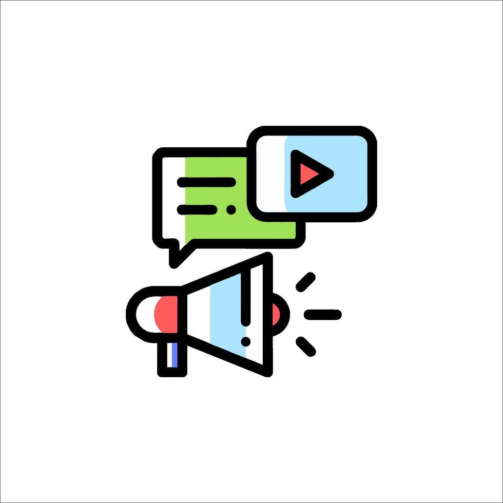 A chat icon with a megaphone vector