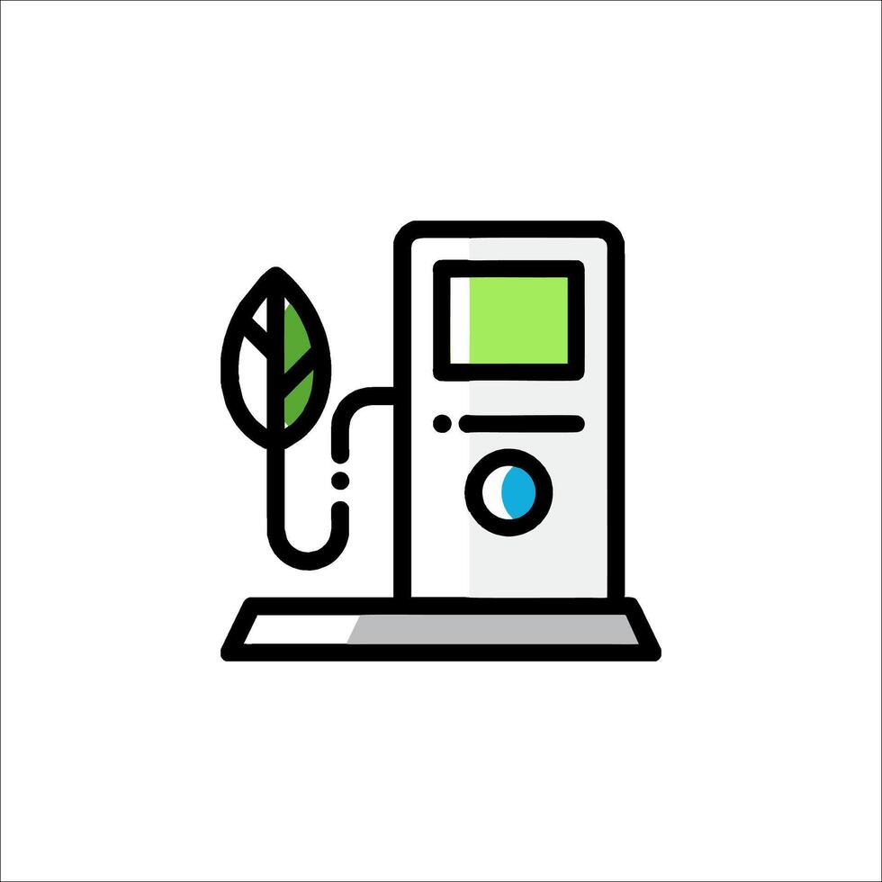 Electric car charging station icon illustration vector