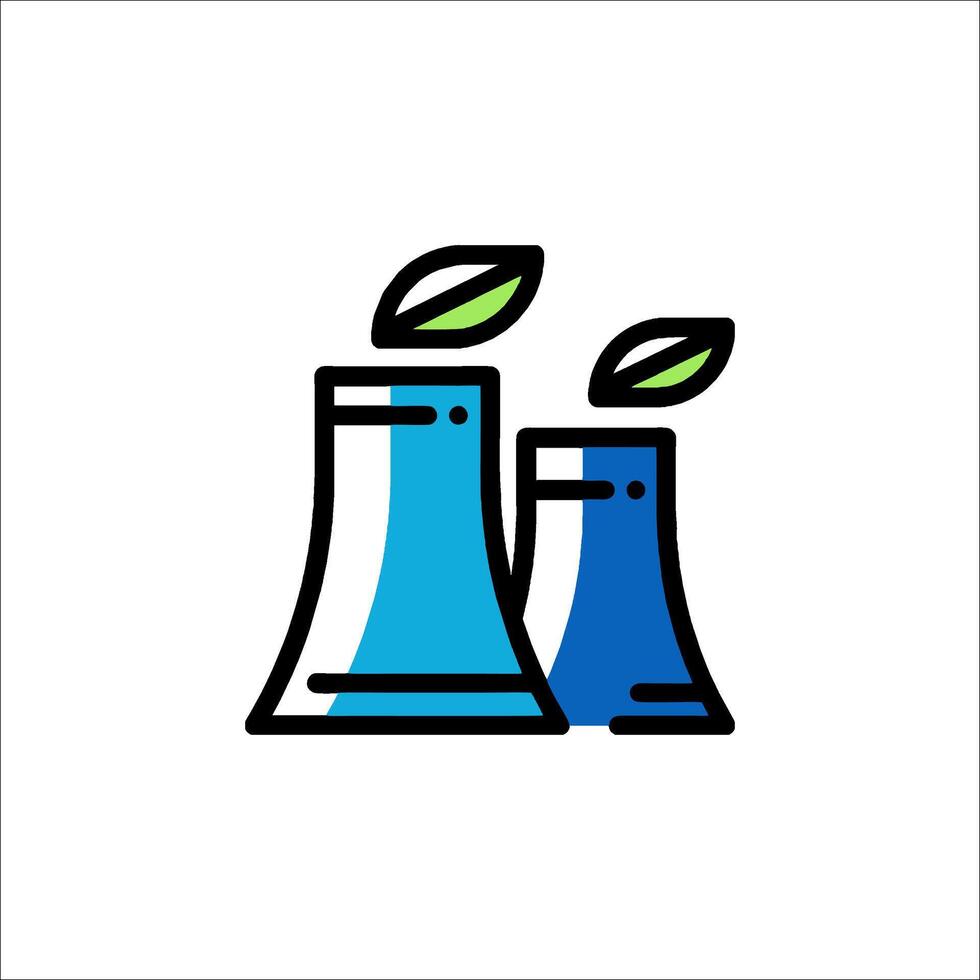 Two blue and green test tubes with leaves on them vector
