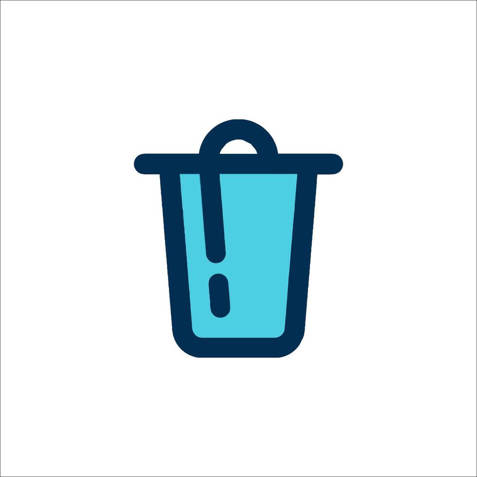 A blue trash can icon on a white background vector