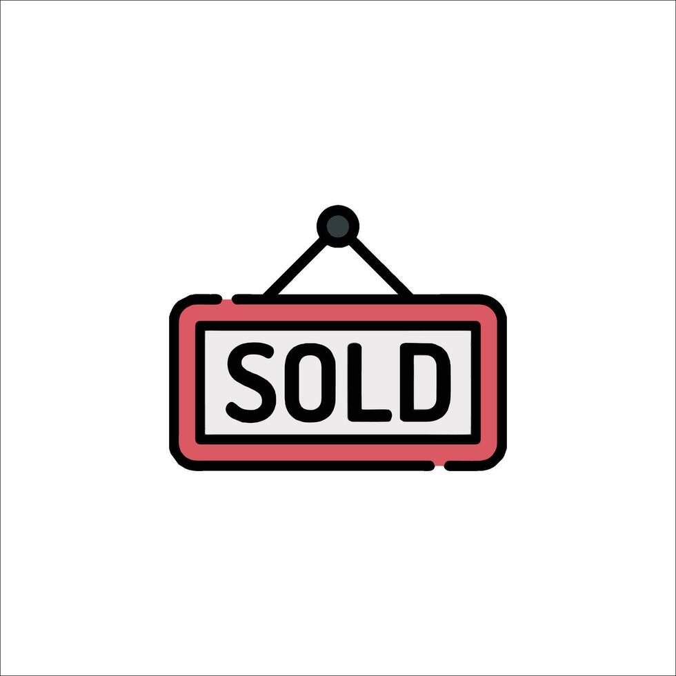 Sold sign icon illustration vector