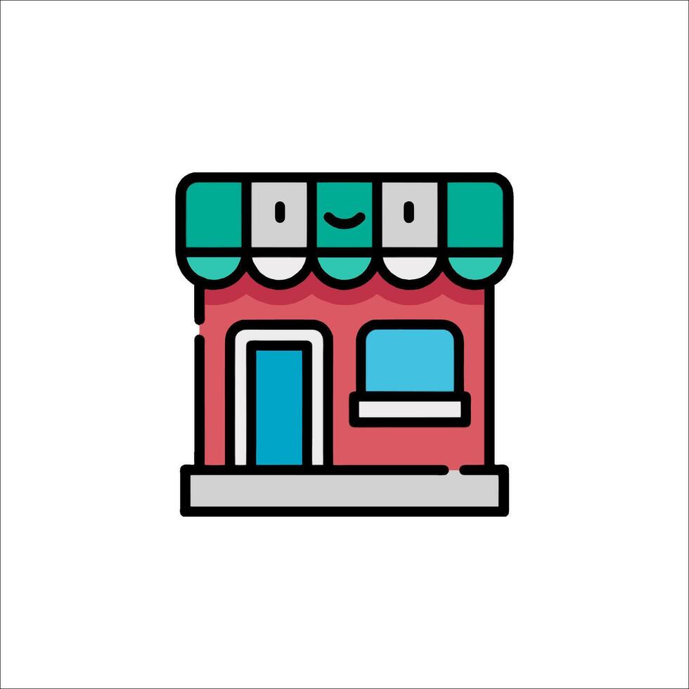 A colorful icon of a store front vector