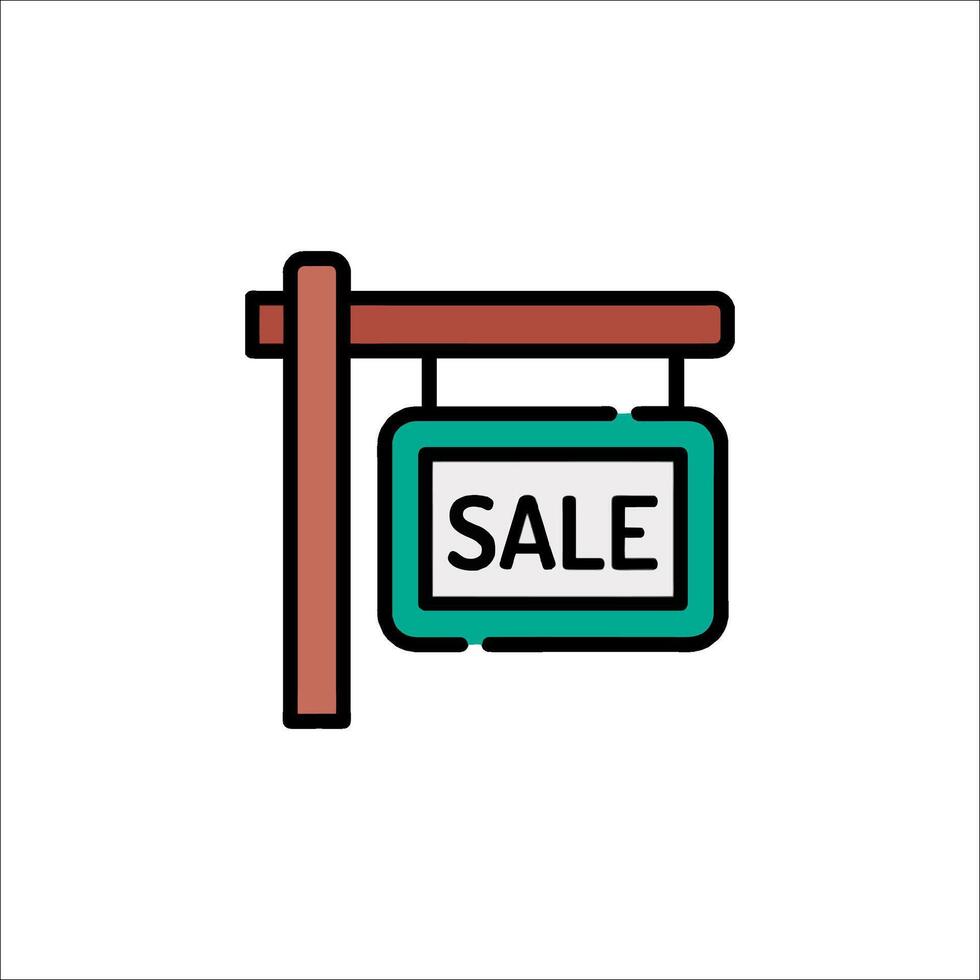 A sale sign on a wooden post vector
