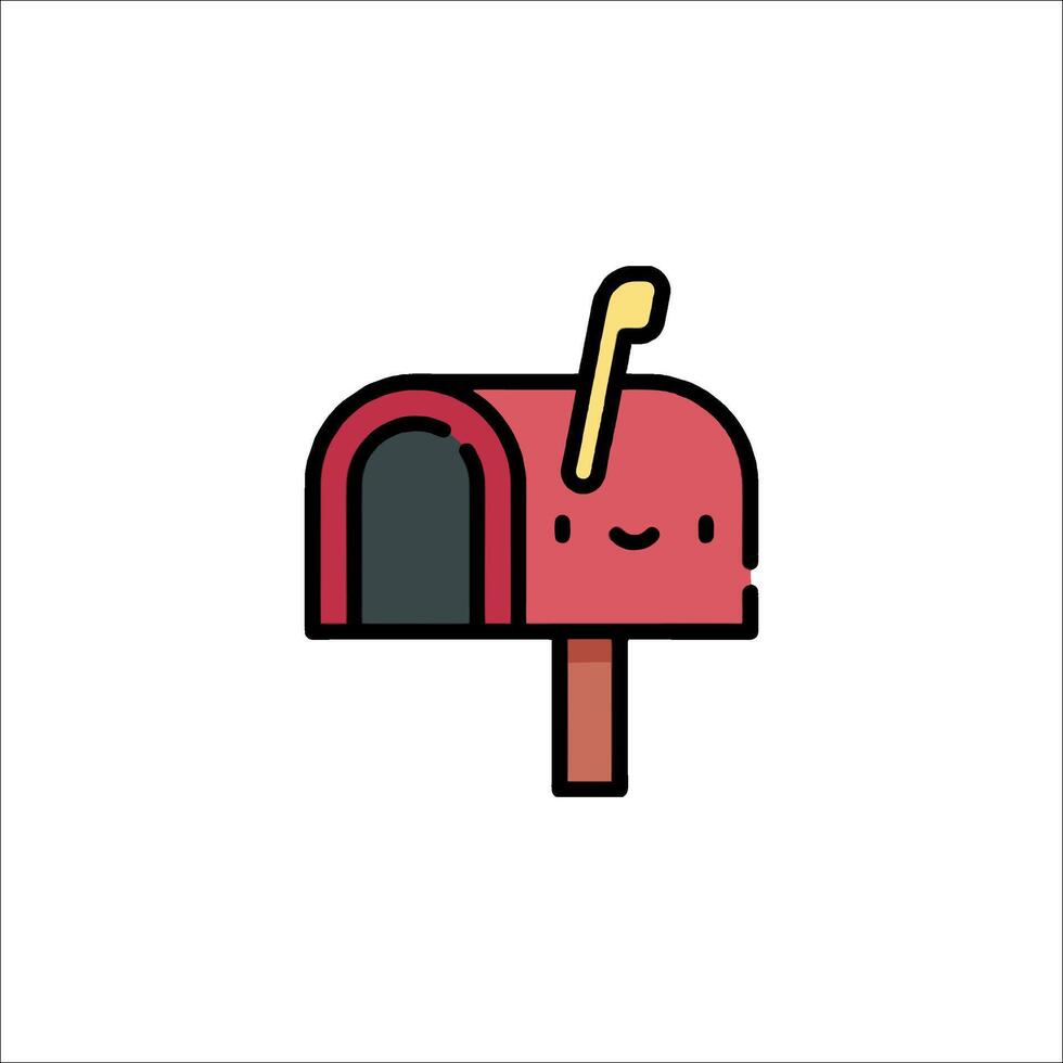 A cute mailbox with a stick and a smiley face vector
