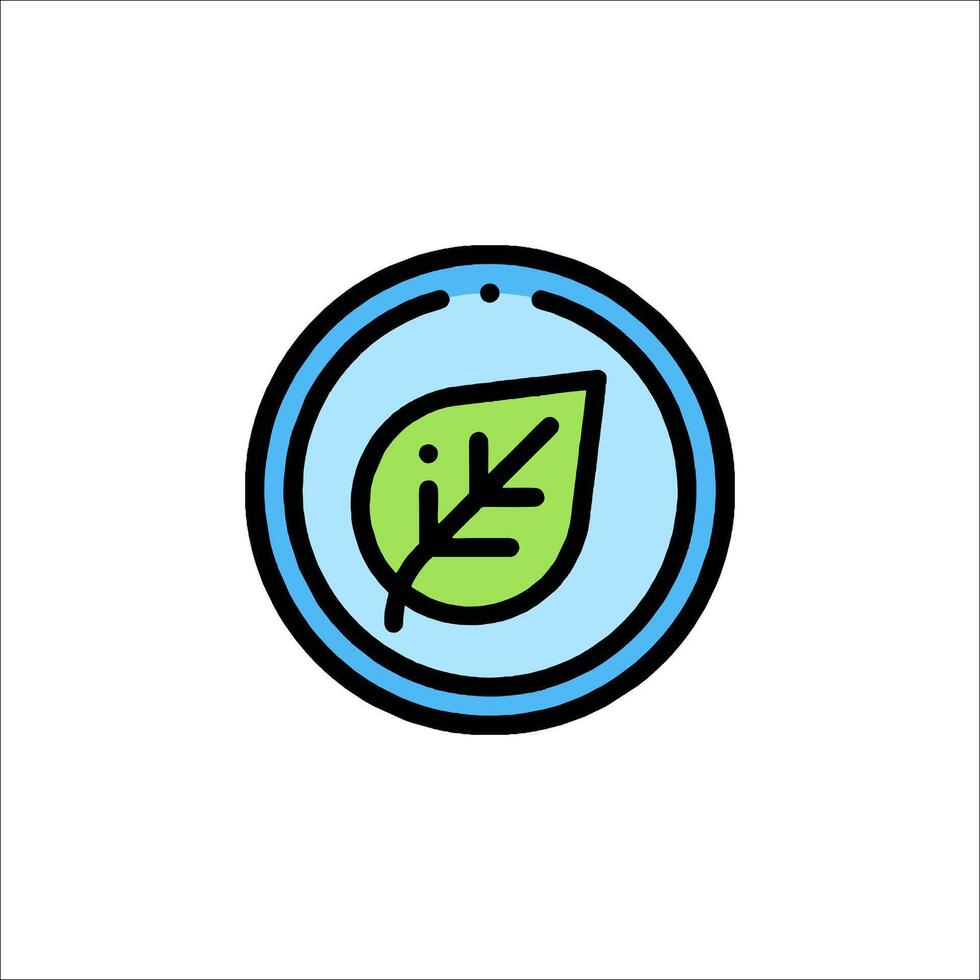 A green leaf icon in a circle vector