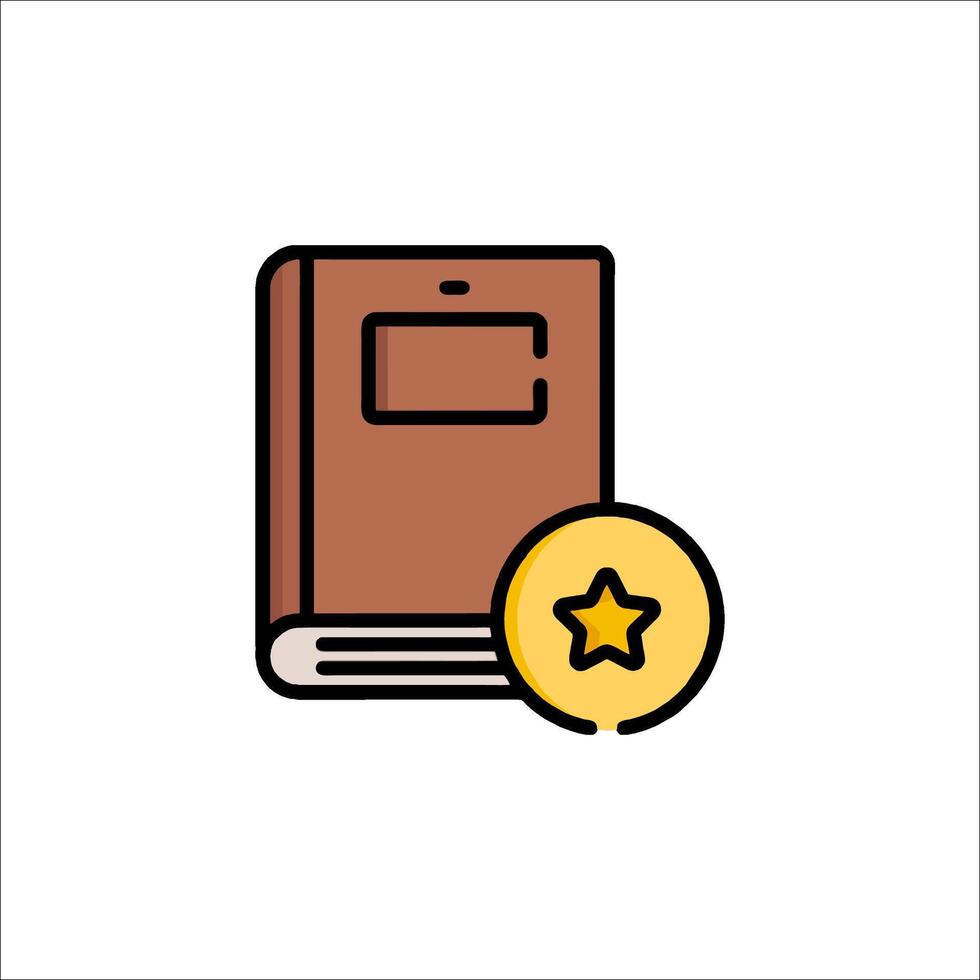 A book and a star icon on a white background vector